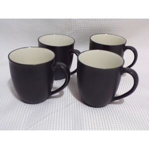 Noritake Colorwave Stoneware Dark Choclate Brown Coffee Cups #8034 Set of 4
